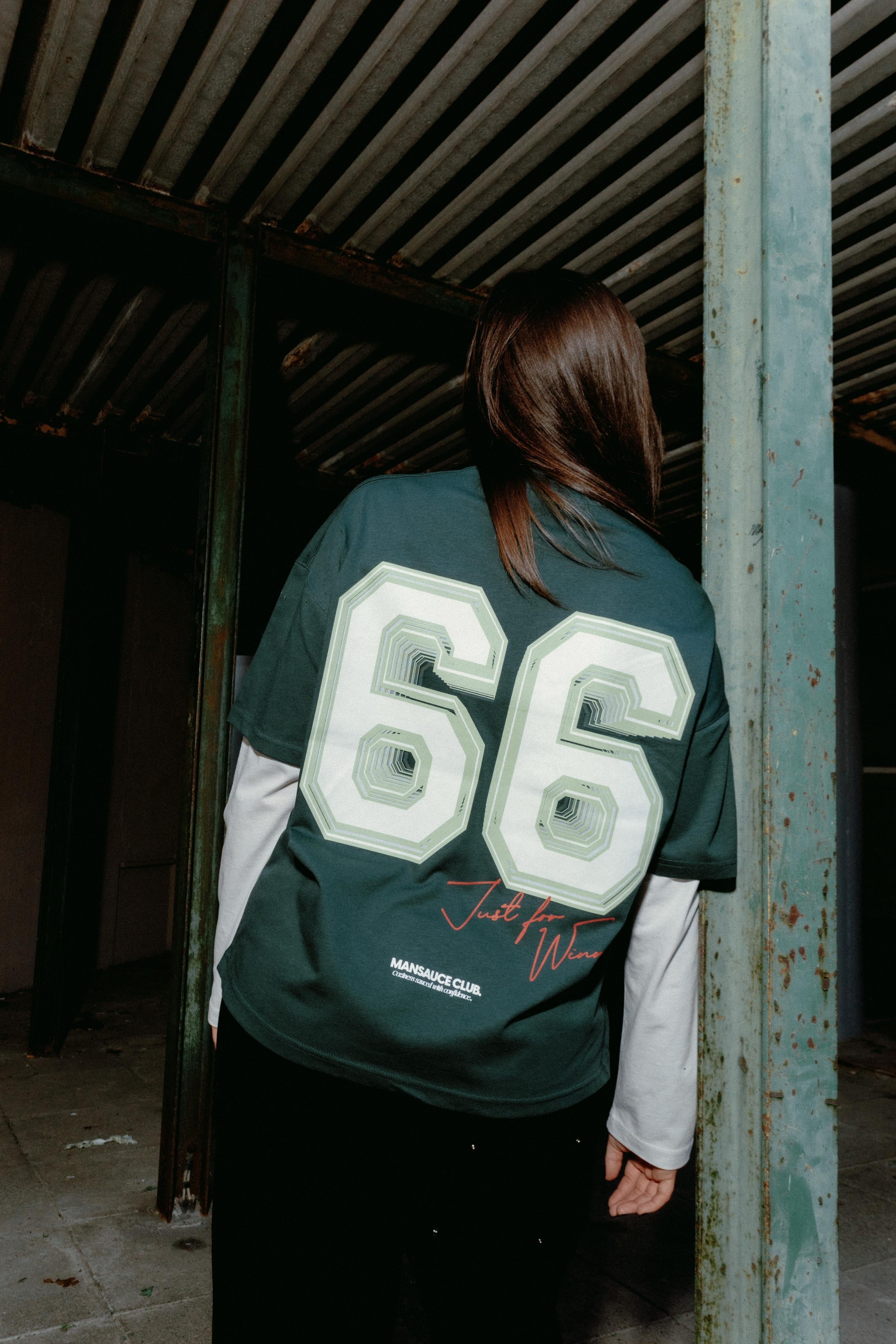 "66" Double Tee - Dark Green