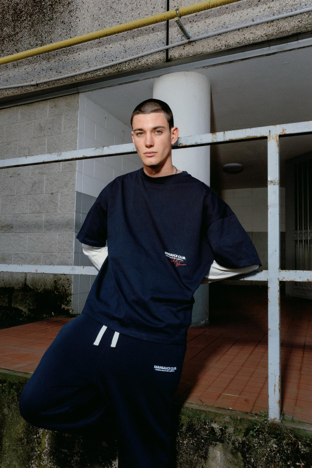 "88" Double Tee - Navy Blue