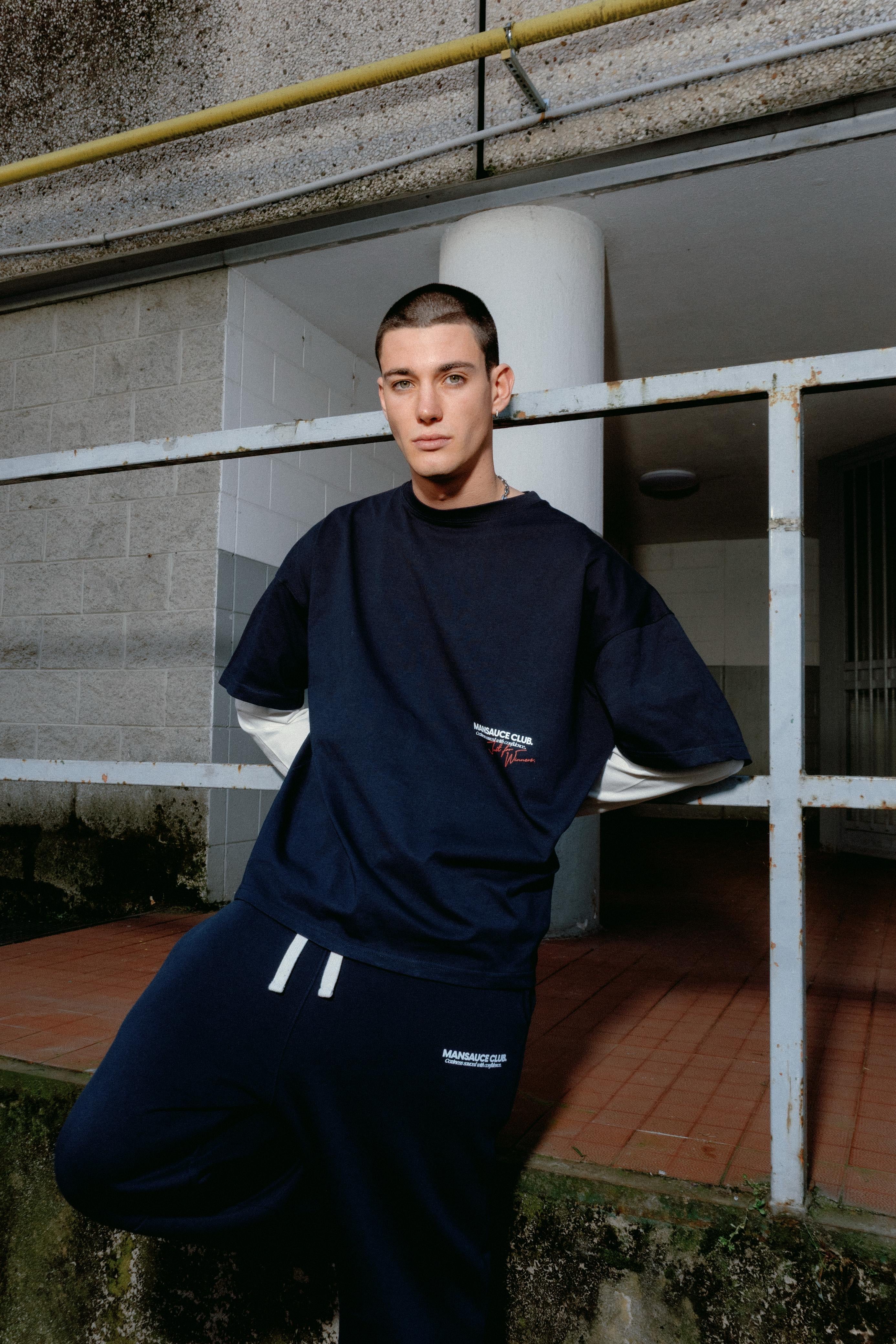 "88" Double Tee - Navy Blue