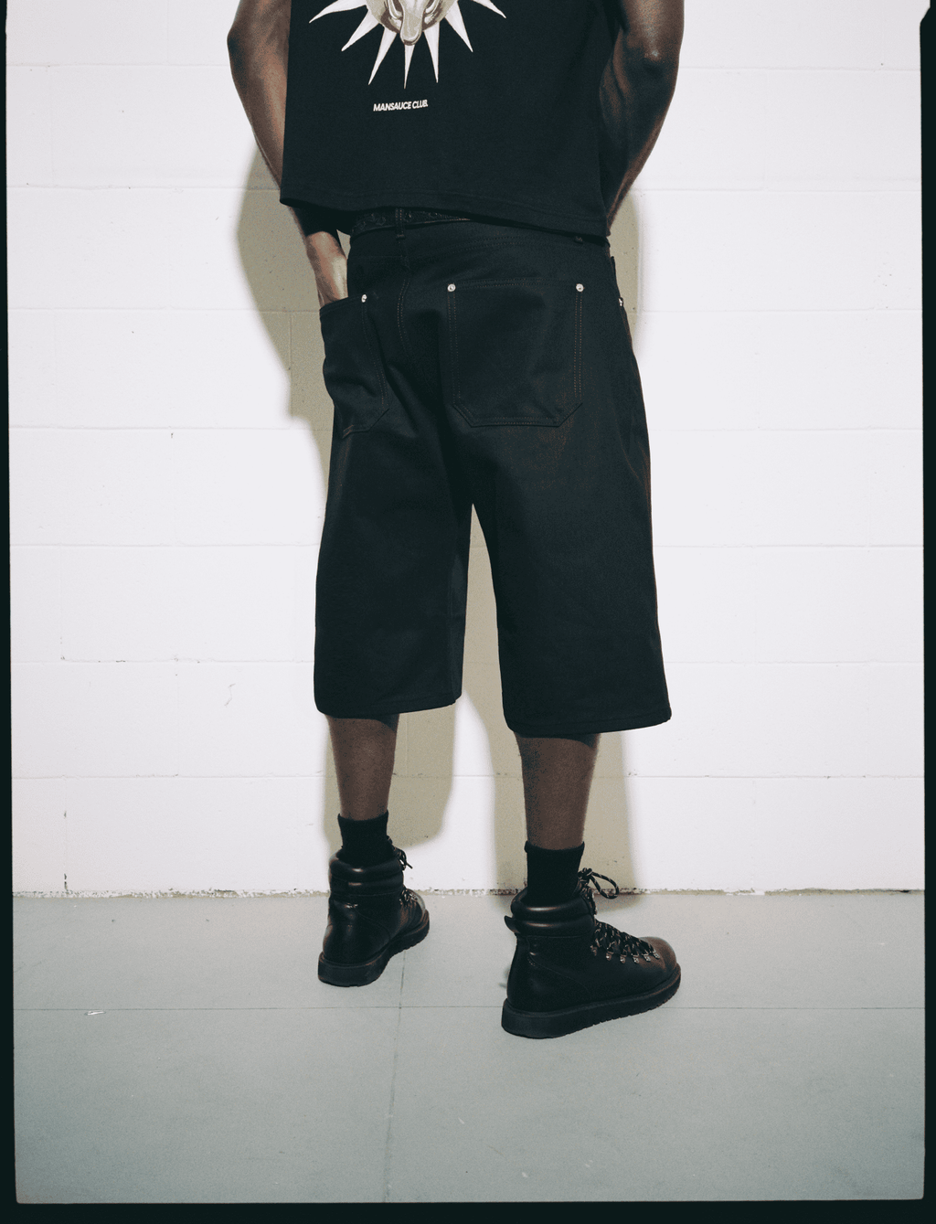 Raw Denim Jorts - Jet Black