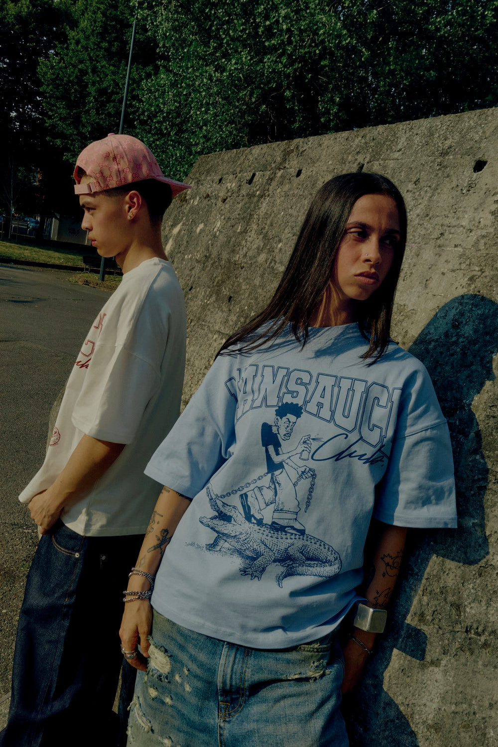 Croco Tee - Baby Blue