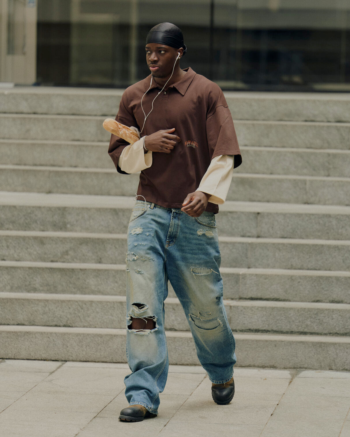 Polo Double Sleeve - Mocha Brown