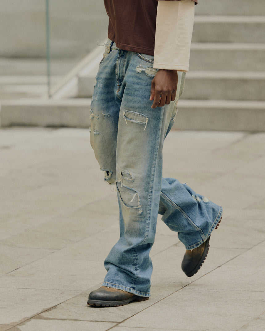 Distressed Denim - Light Wash