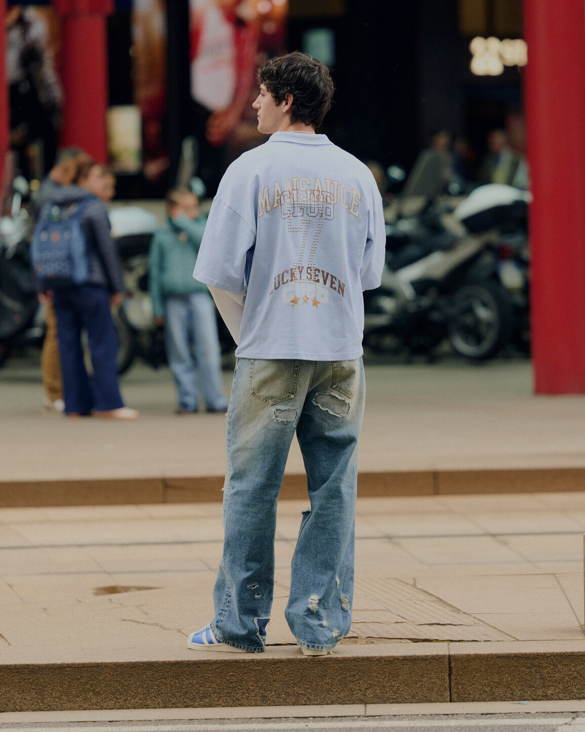 Polo Double Sleeve - Baby Blue