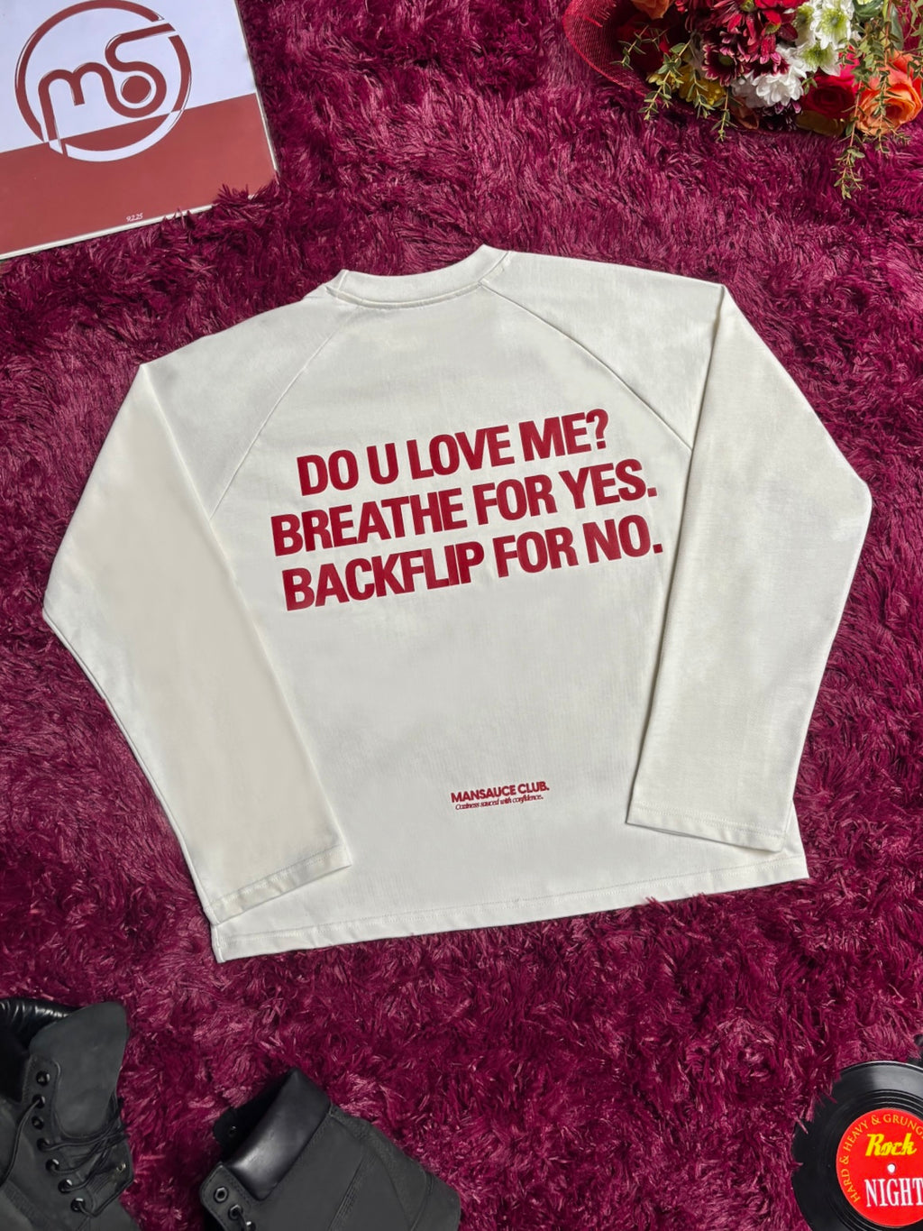 "Mansauce In Love" - White Longsleeve