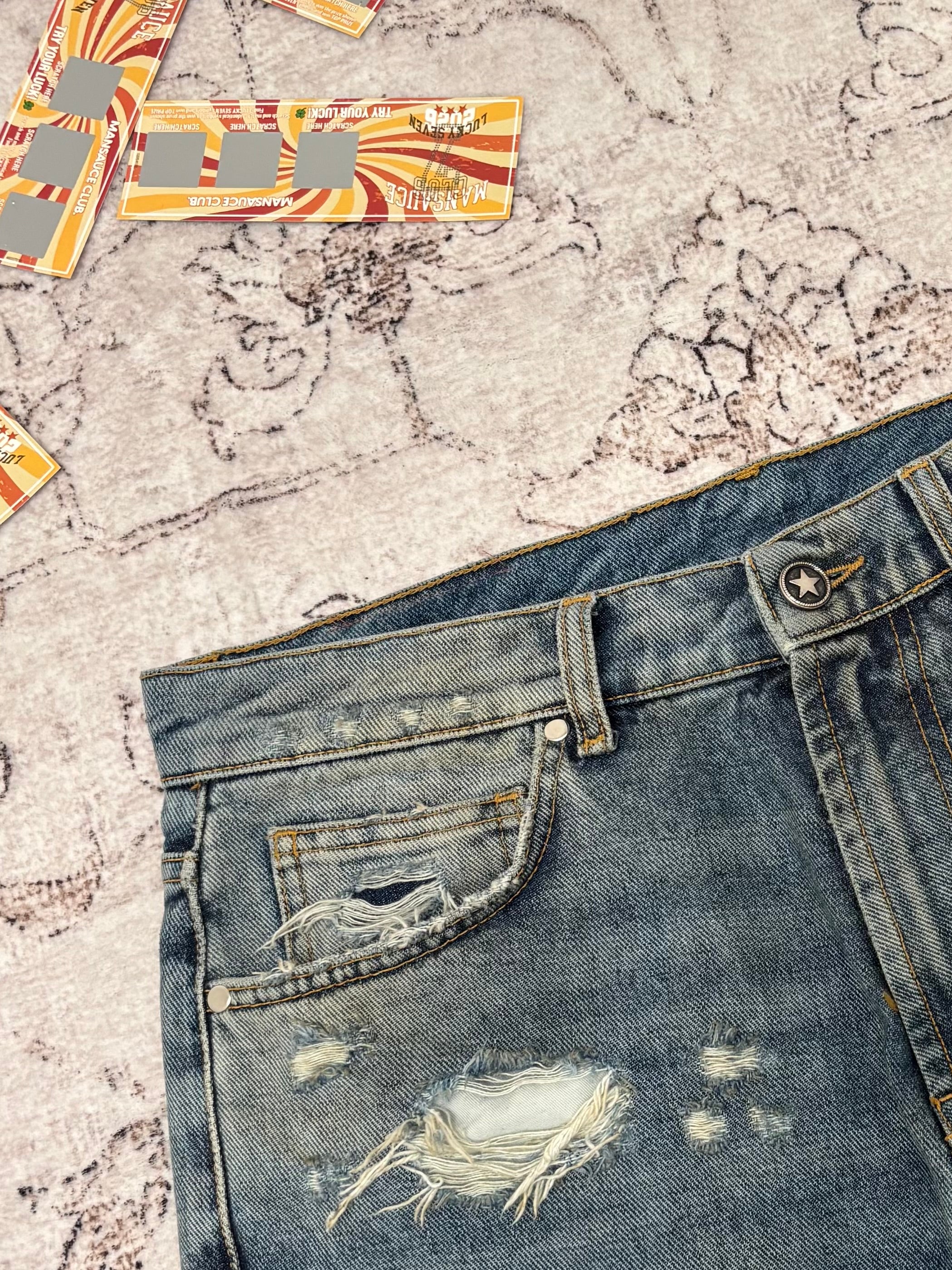 Distressed Denim - Light Wash