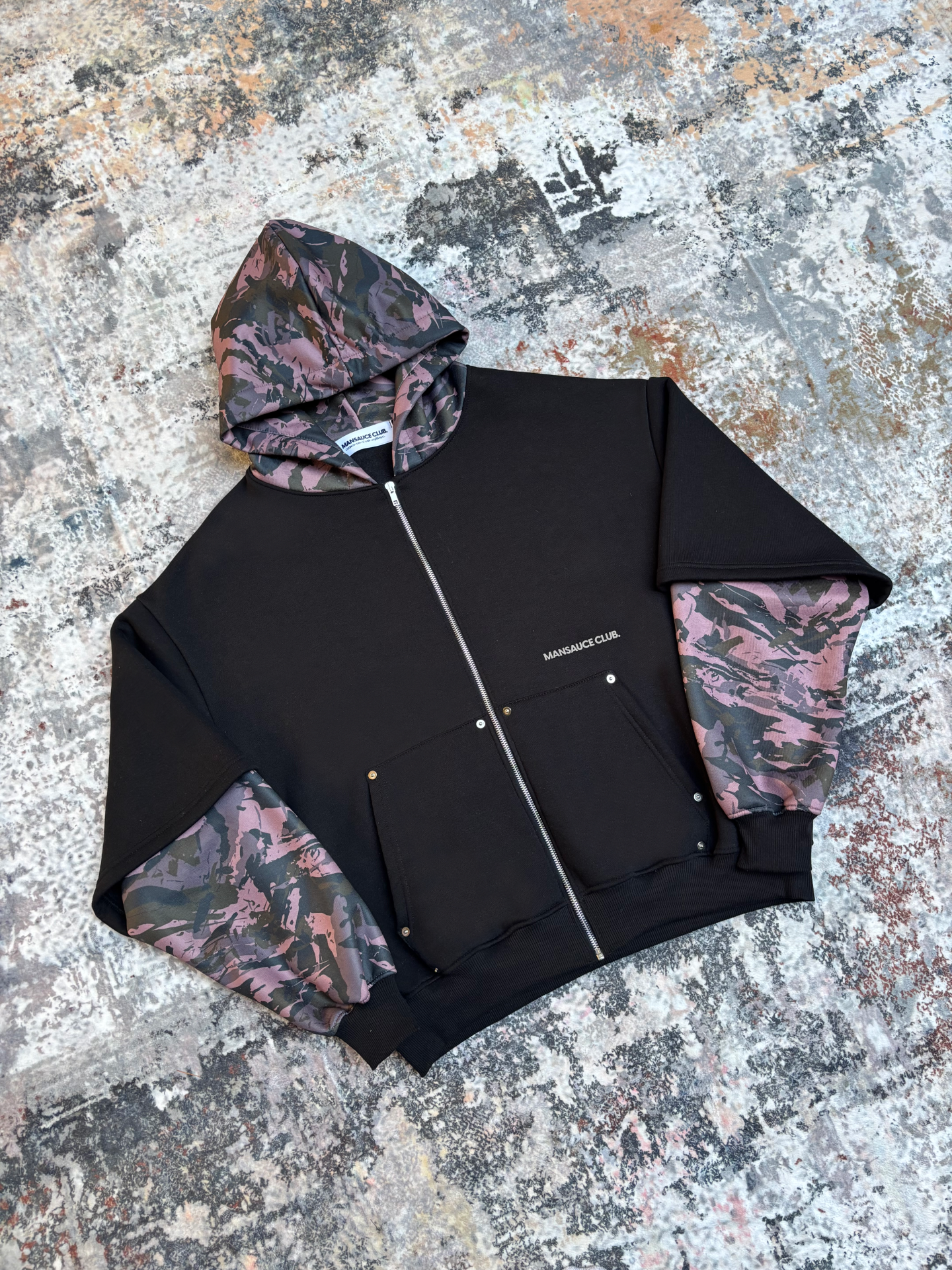 Double Zip Hoodie - Military Black