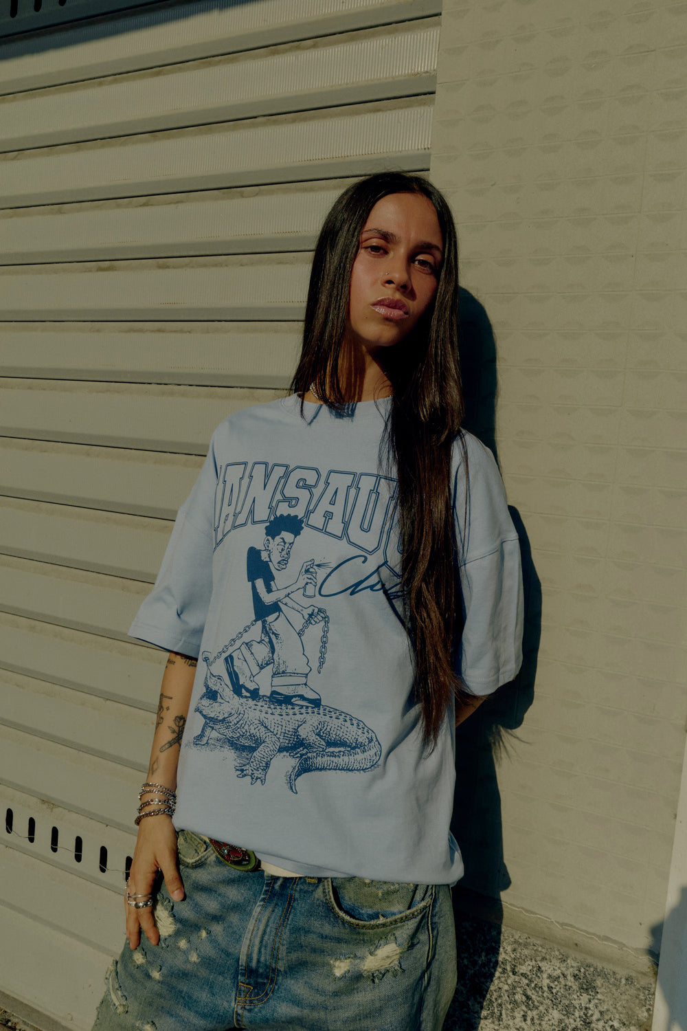 Croco Tee - Baby Blue