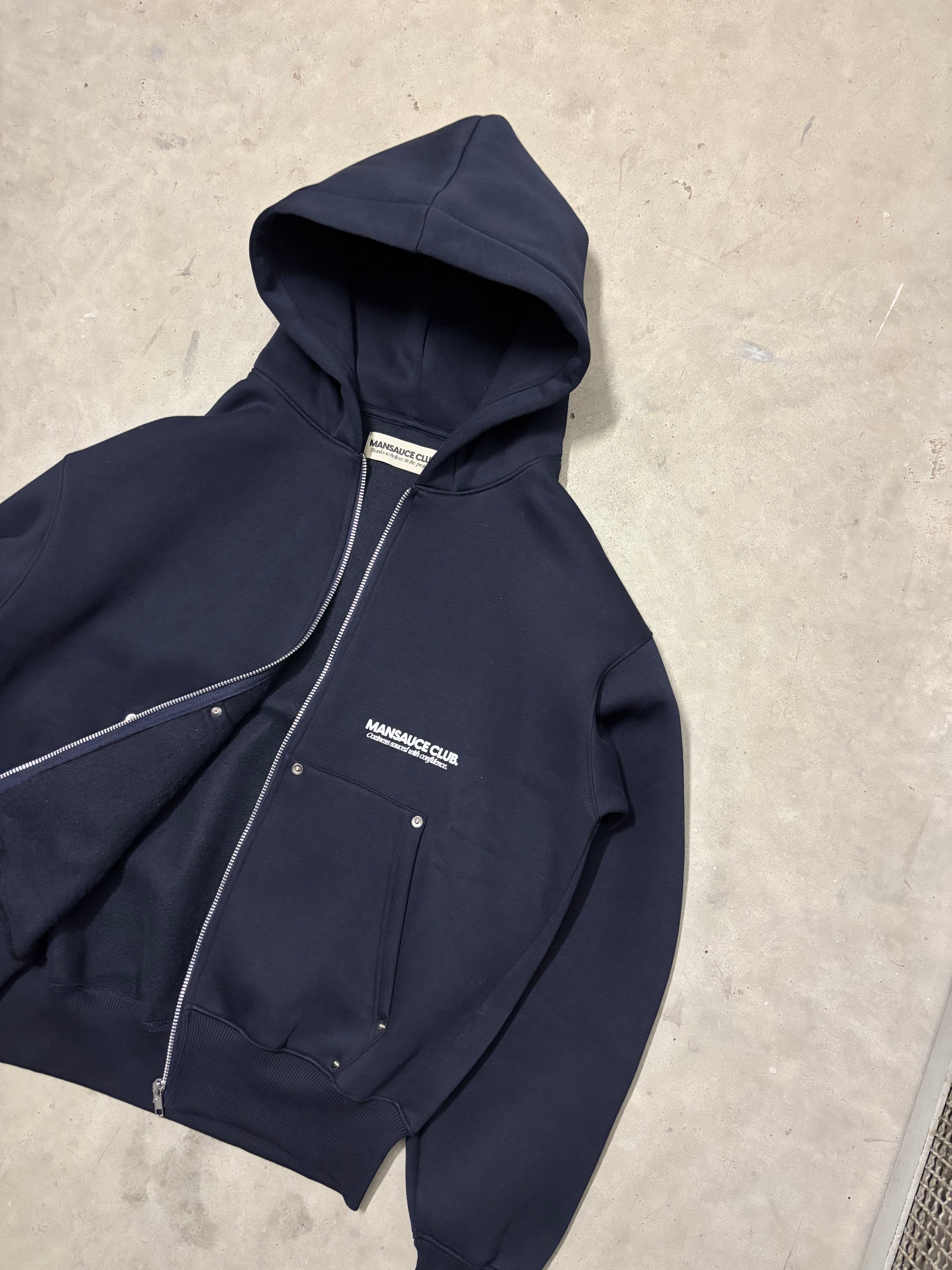 "The Cozy Set" Zip Hoodie - Blue Navy