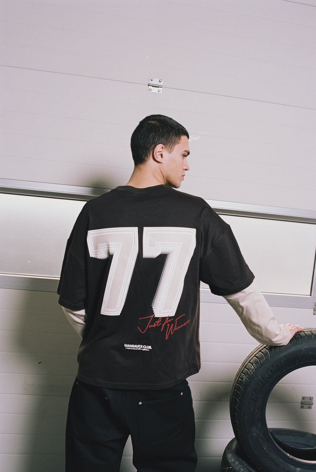 "77" Double Tee - Mocha Brown