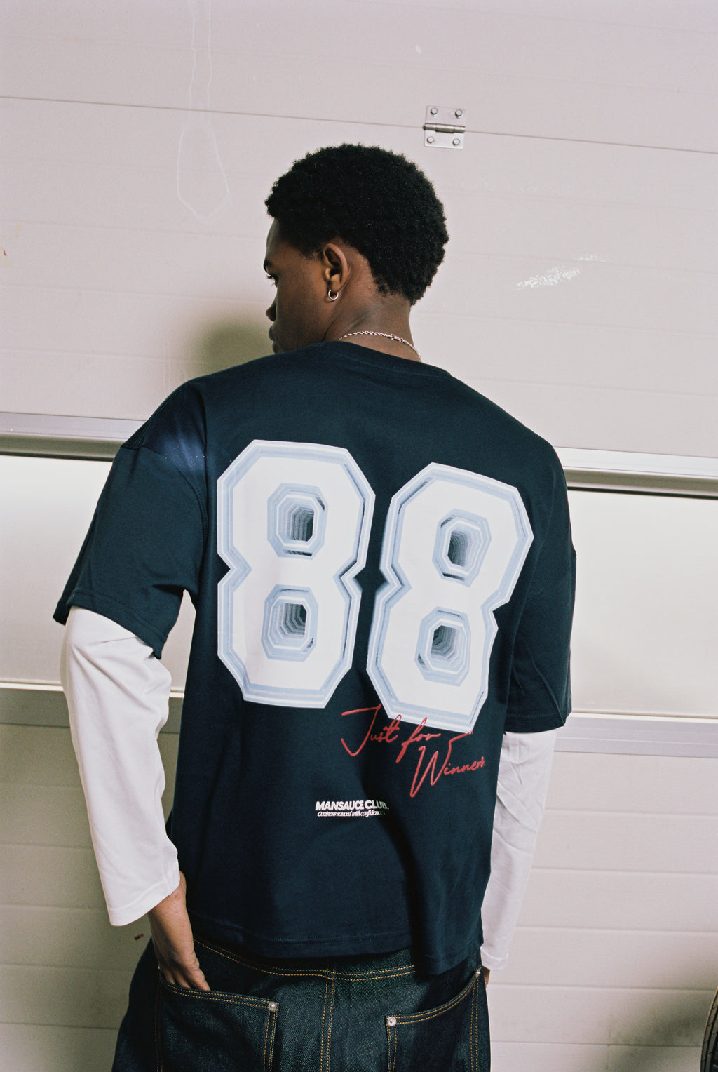 "88" Double Tee - Navy Blue