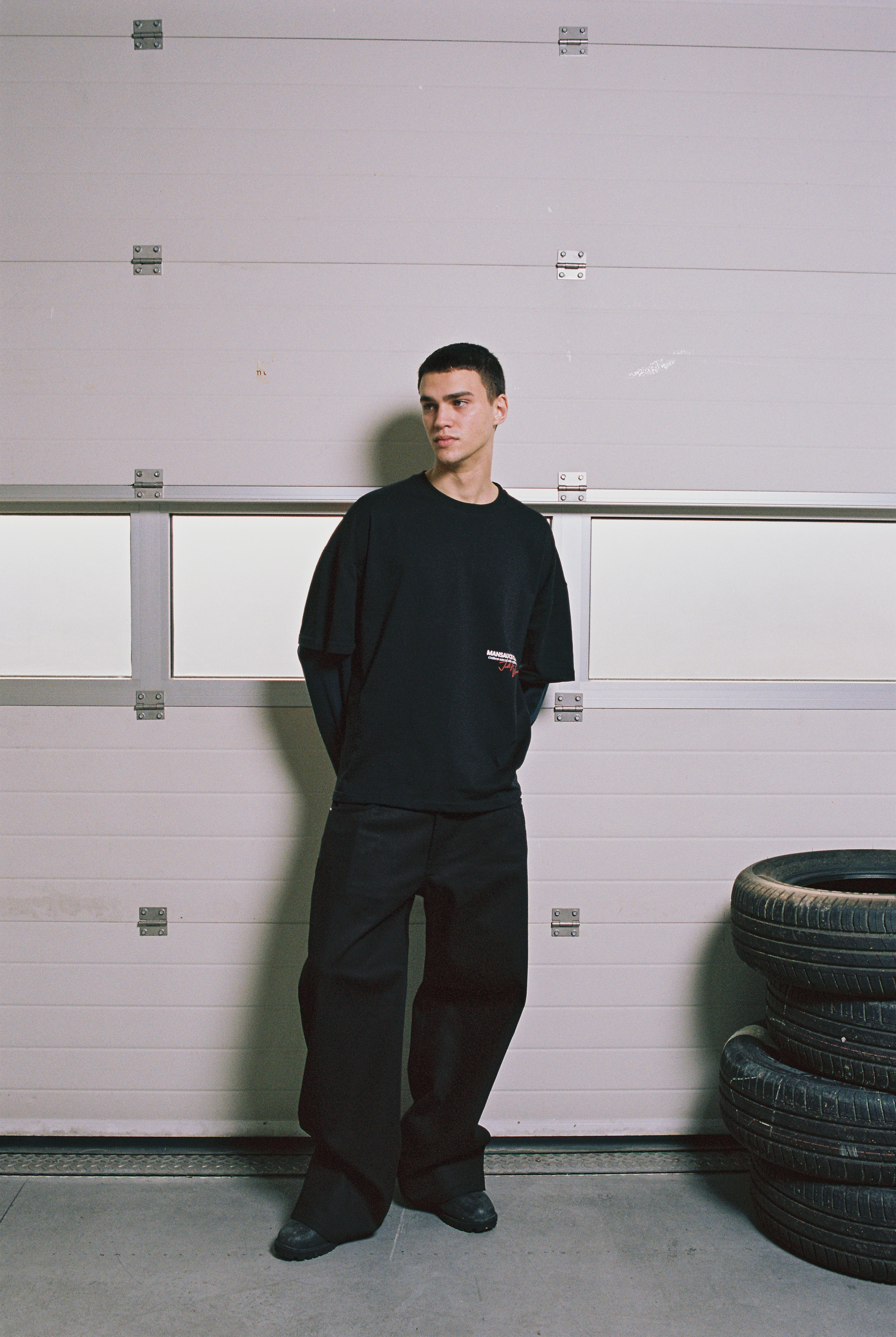 "99" Double Tee - Black Grey