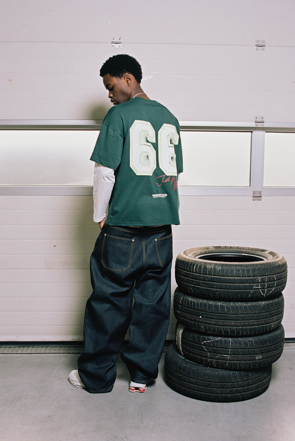 "66" Double Tee - Dark Green