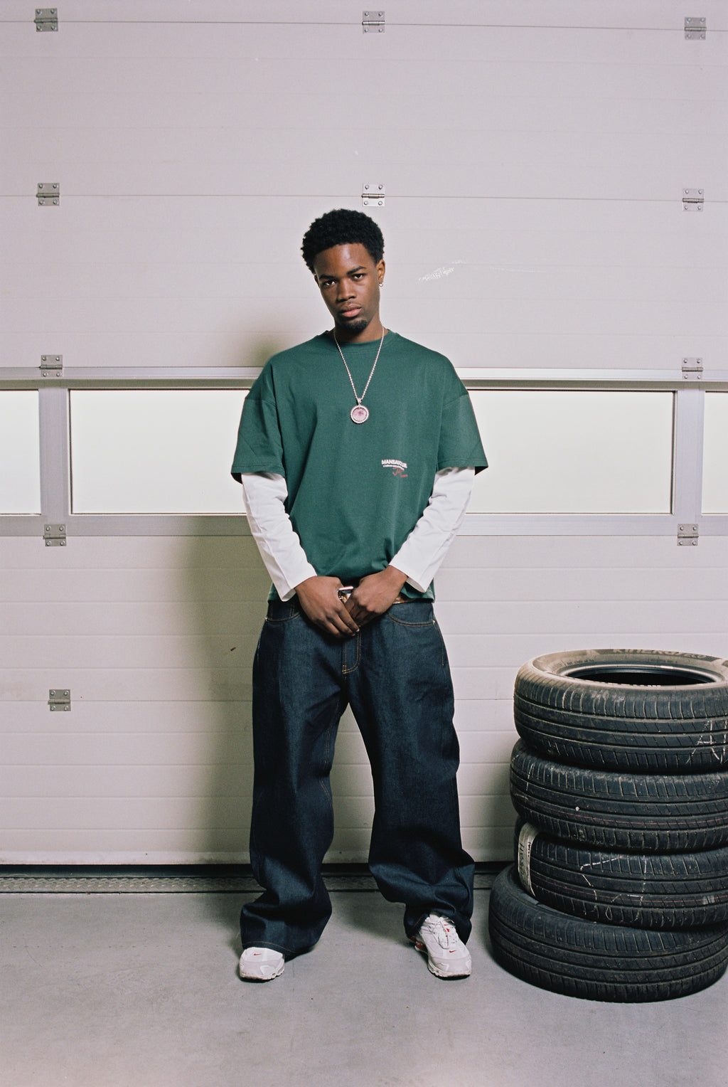 "66" Double Tee - Dark Green