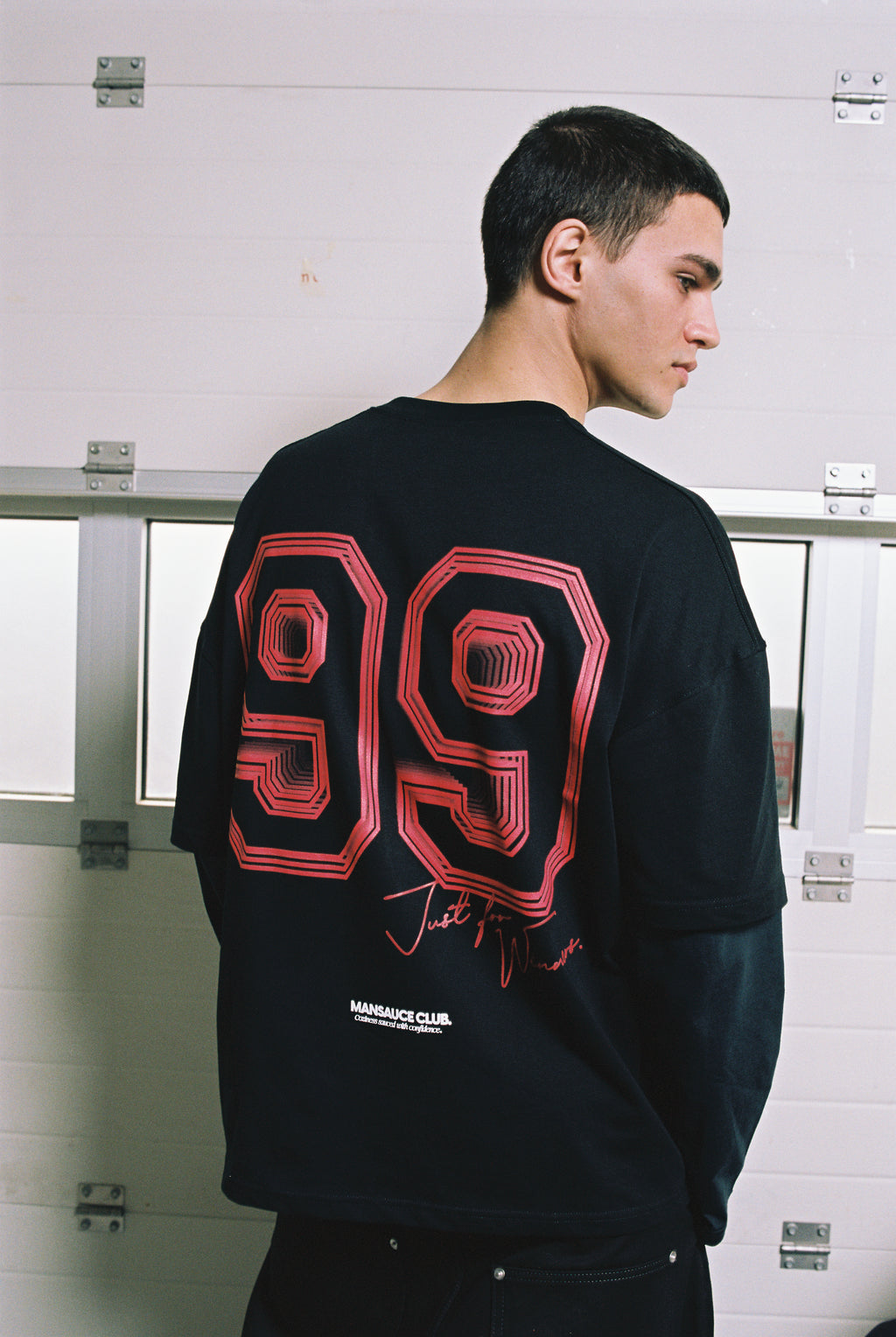 "99" Double Tee - Black Grey