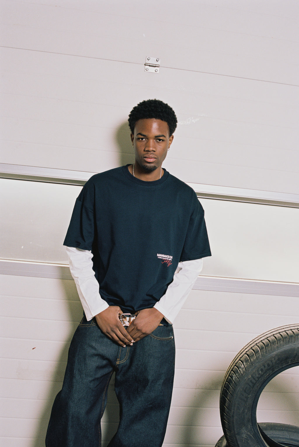 "88" Double Tee - Navy Blue