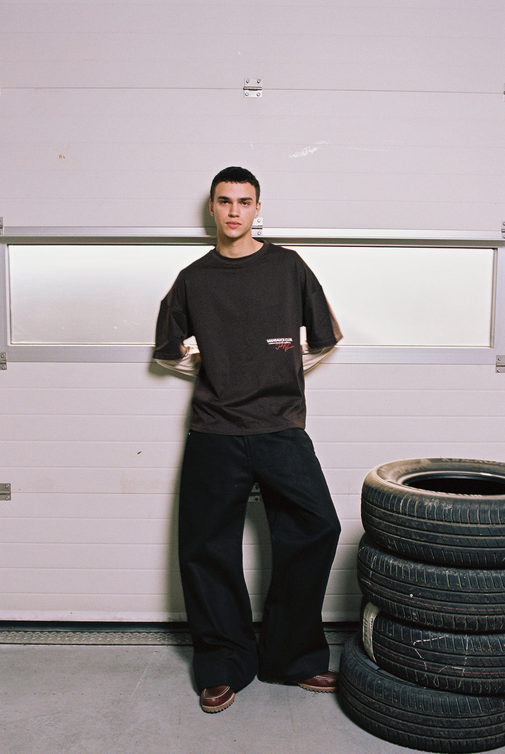 "77" Double Tee - Mocha Brown