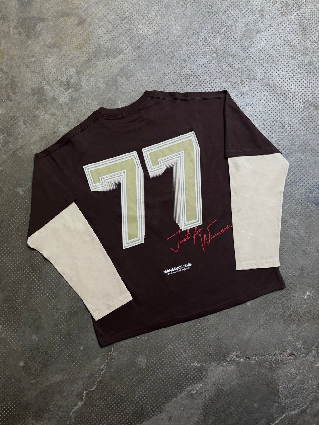 "77" Double Tee - Mocha Brown