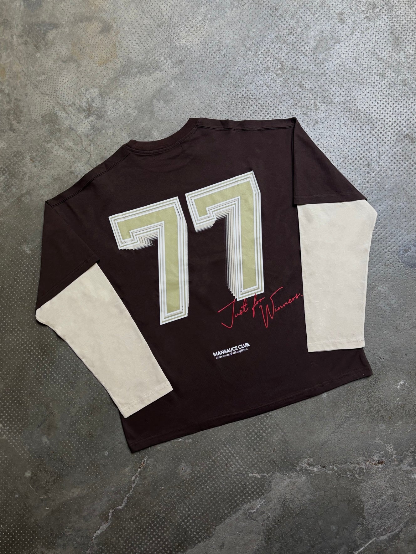 "77" Double Tee - Mocha Brown