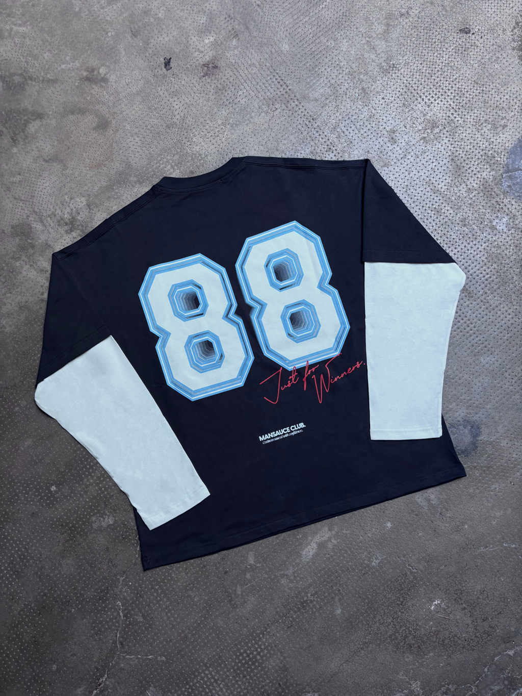 "88" Double Tee - Navy Blue