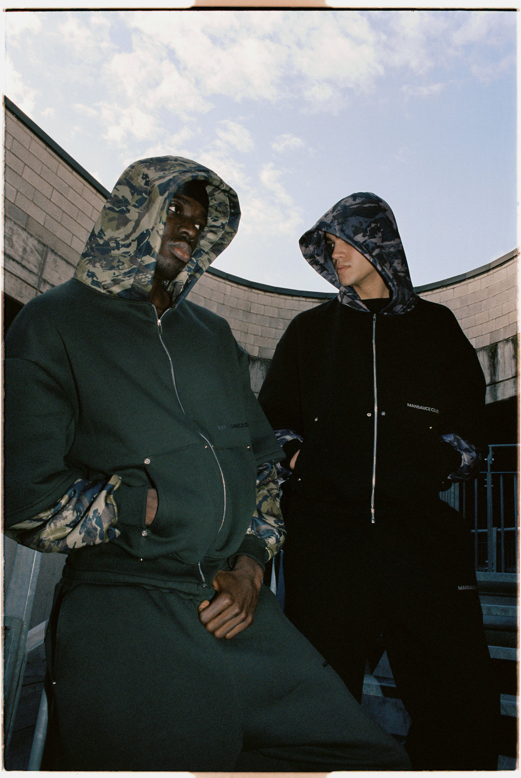 Double Zip Hoodie - Military Green