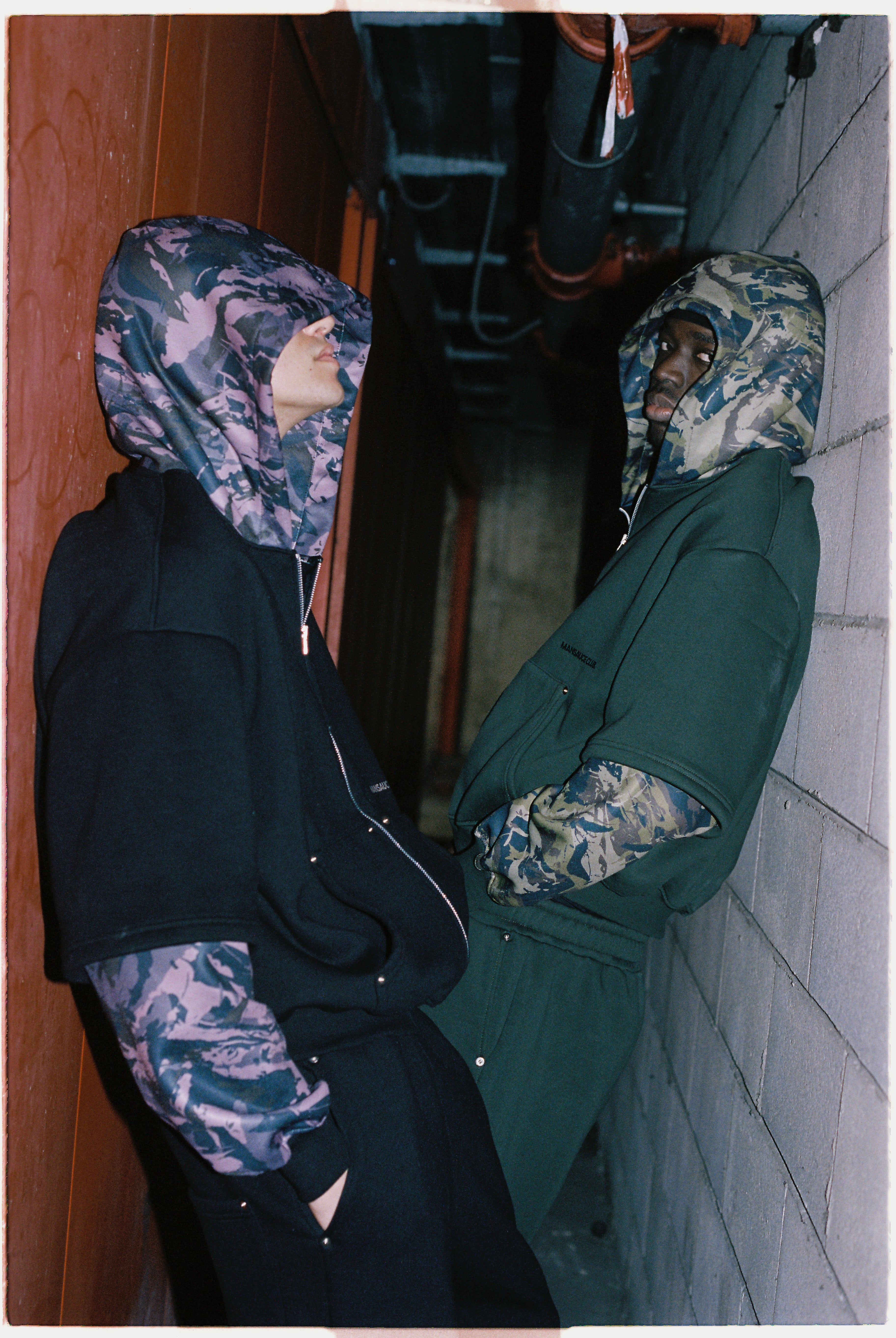 Double Zip Hoodie - Military Black