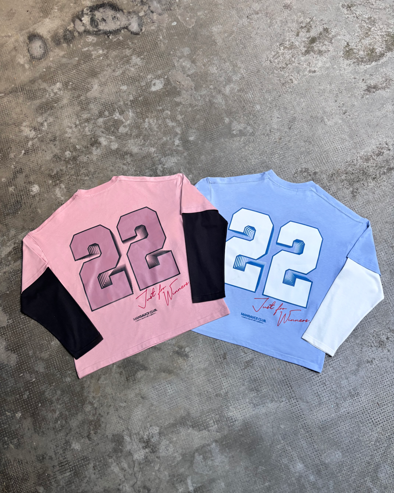"22" Double Tee - Baby Blue