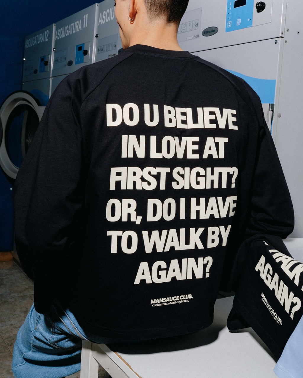 "Mansauce In Love" - Navy Blue Longsleeve