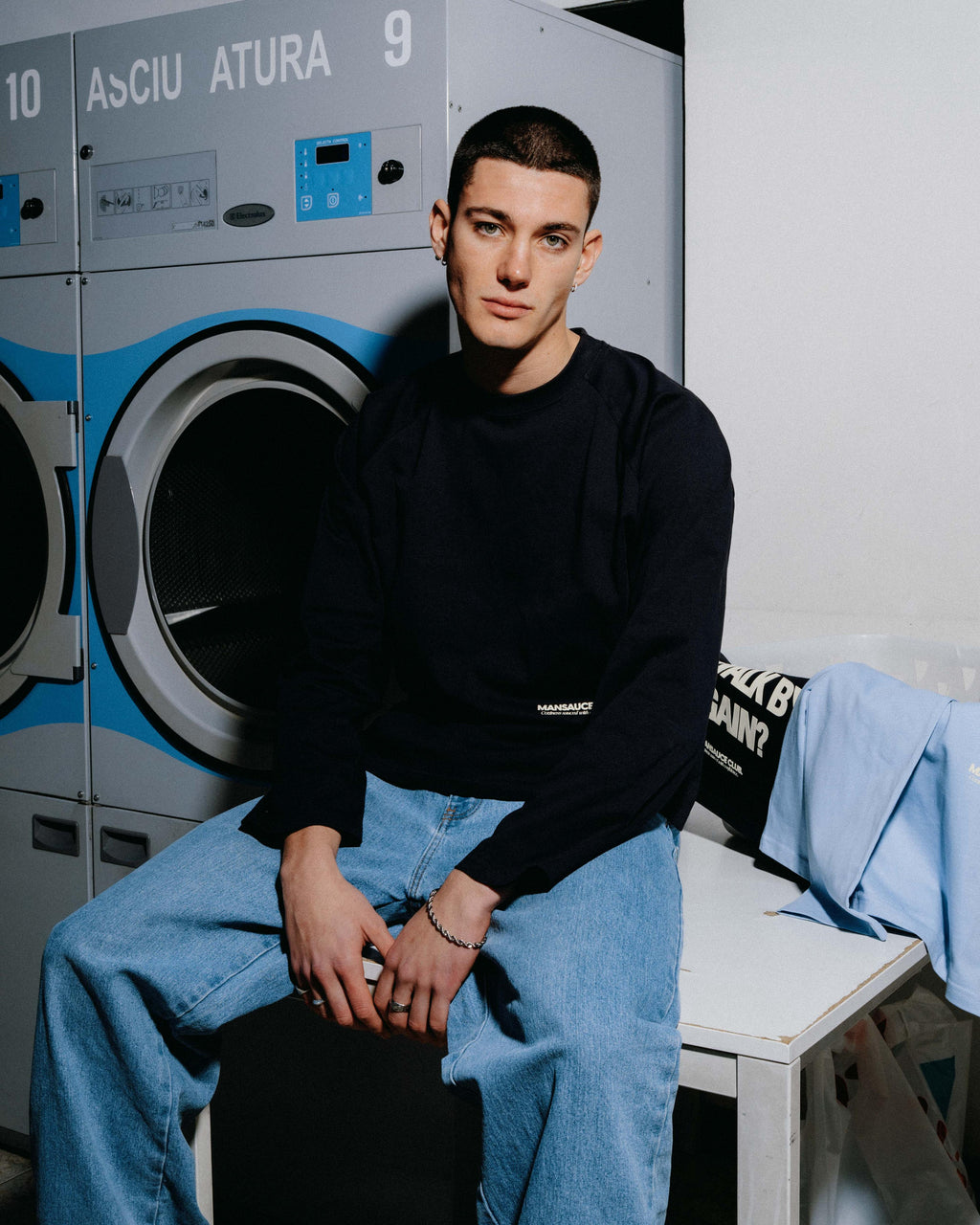 "Mansauce In Love" - Navy Blue Longsleeve