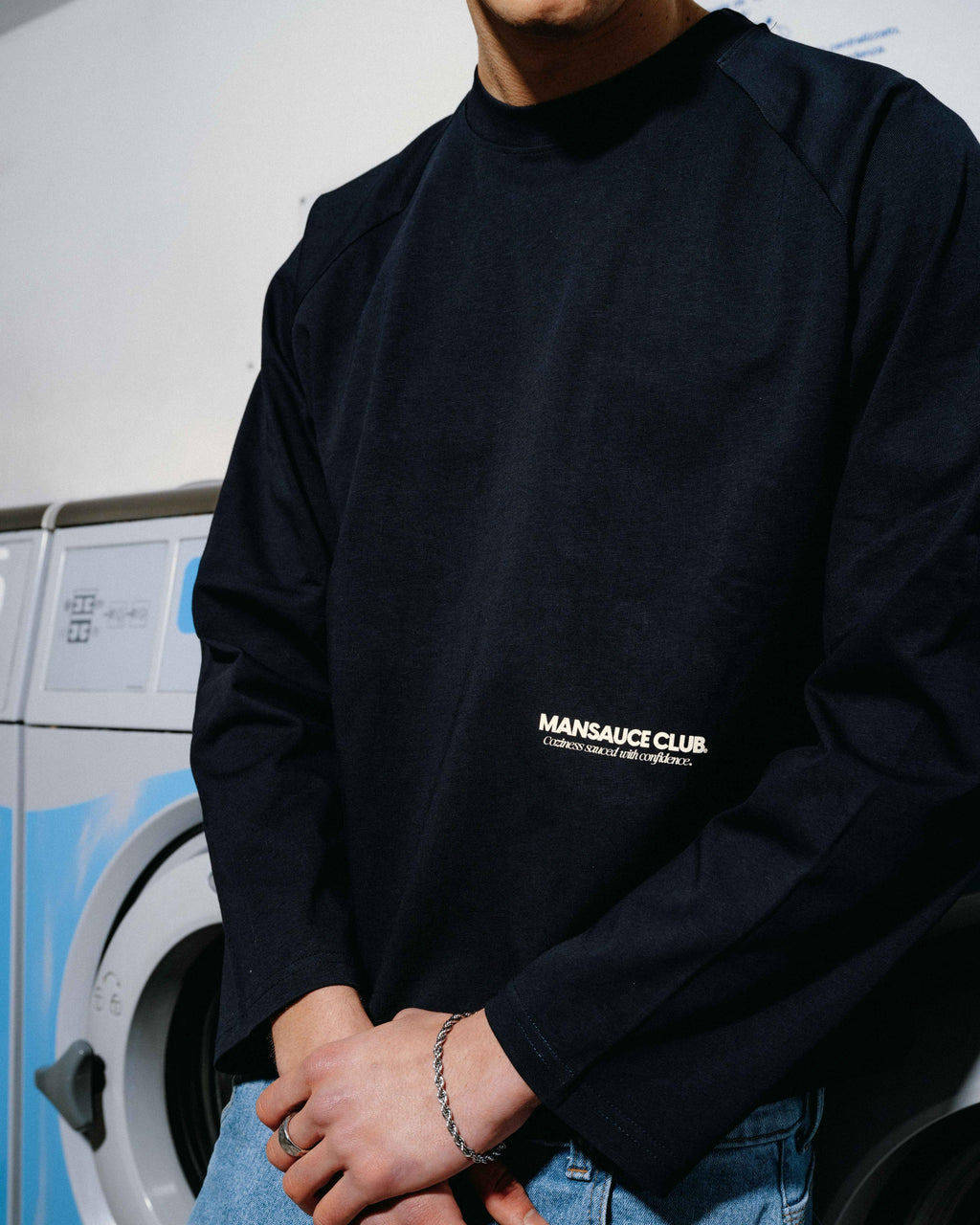 "Mansauce In Love" - Navy Blue Longsleeve