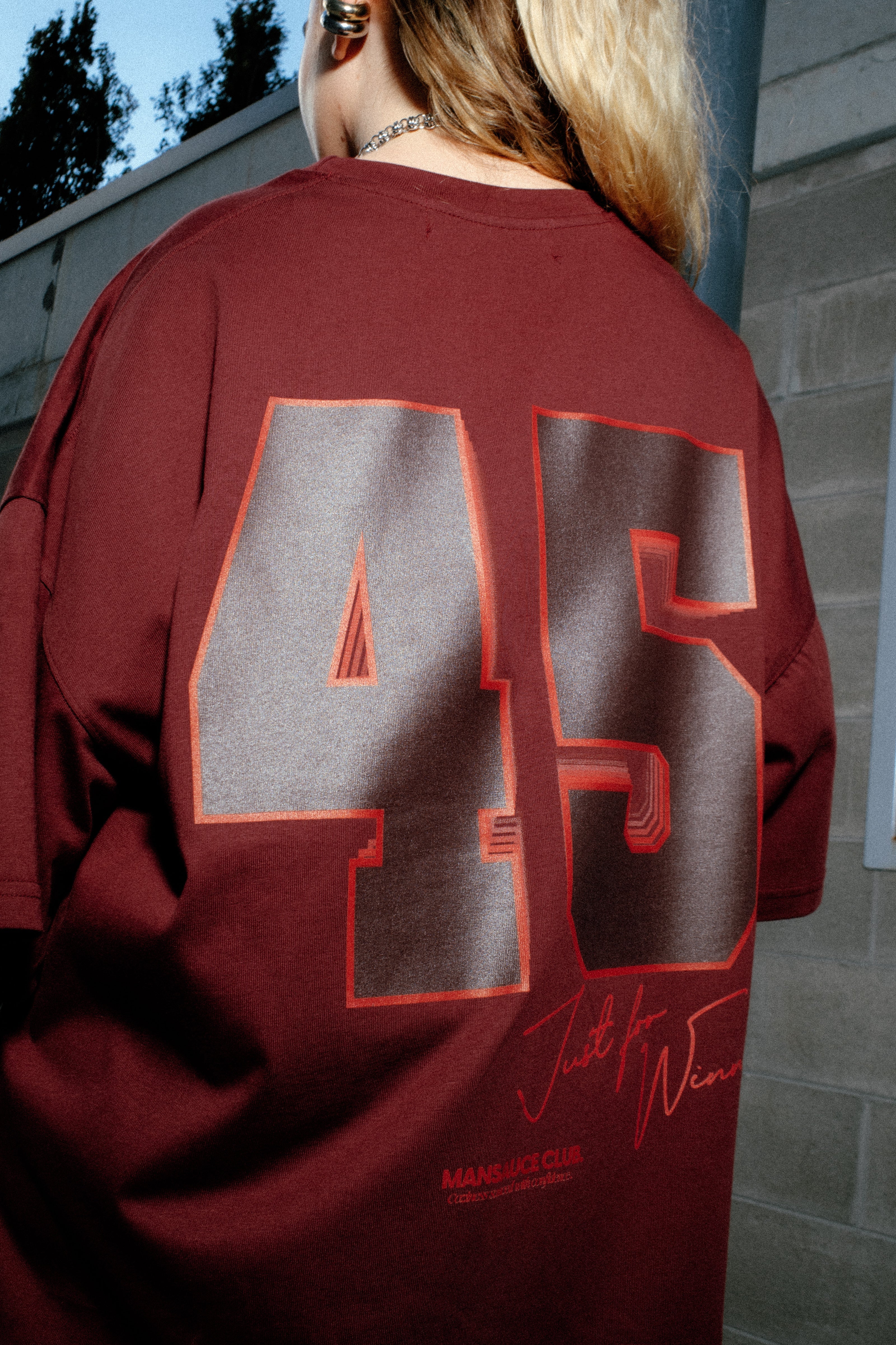 "45" T-Shirt - Bordeaux