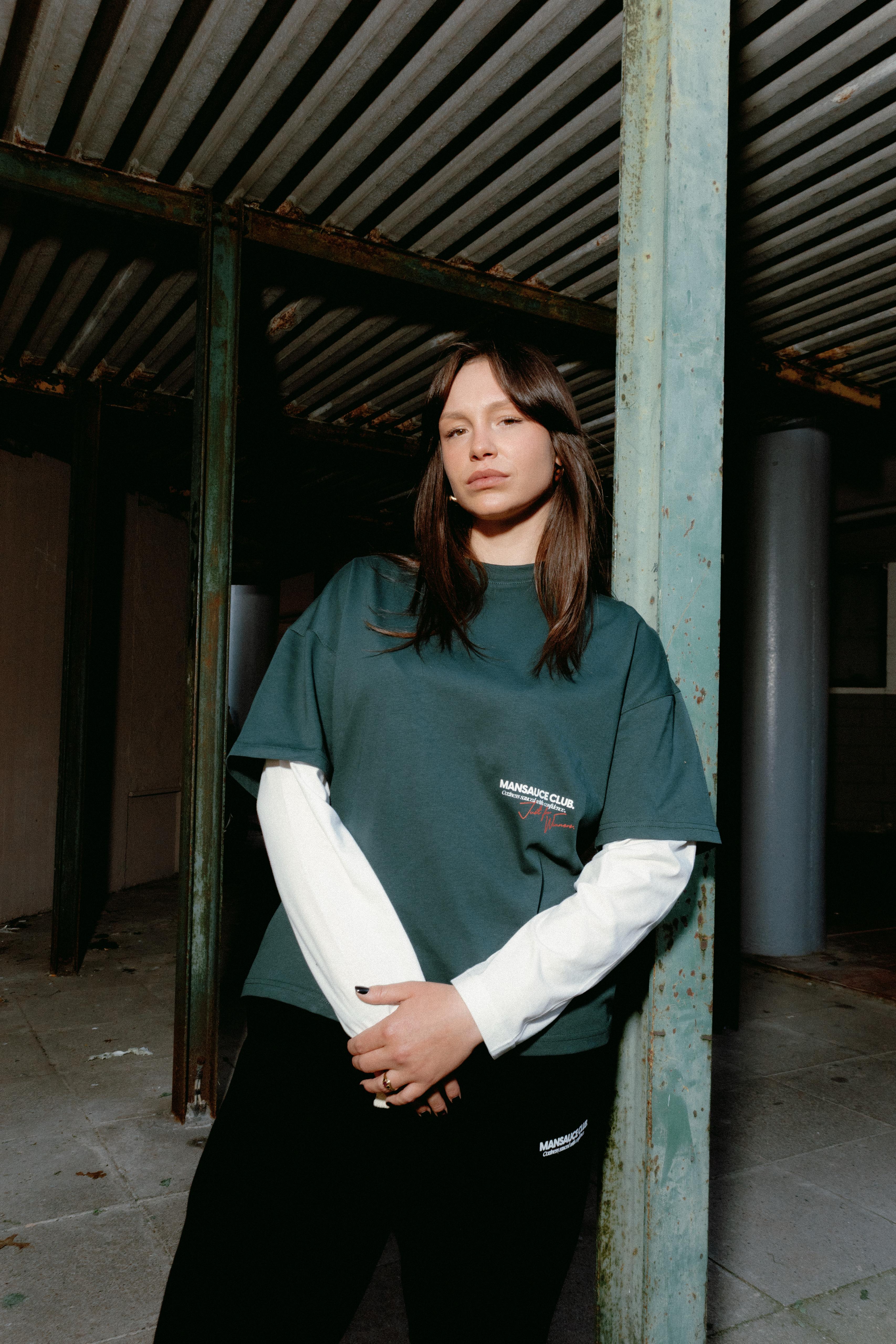 "66" Double Tee - Dark Green