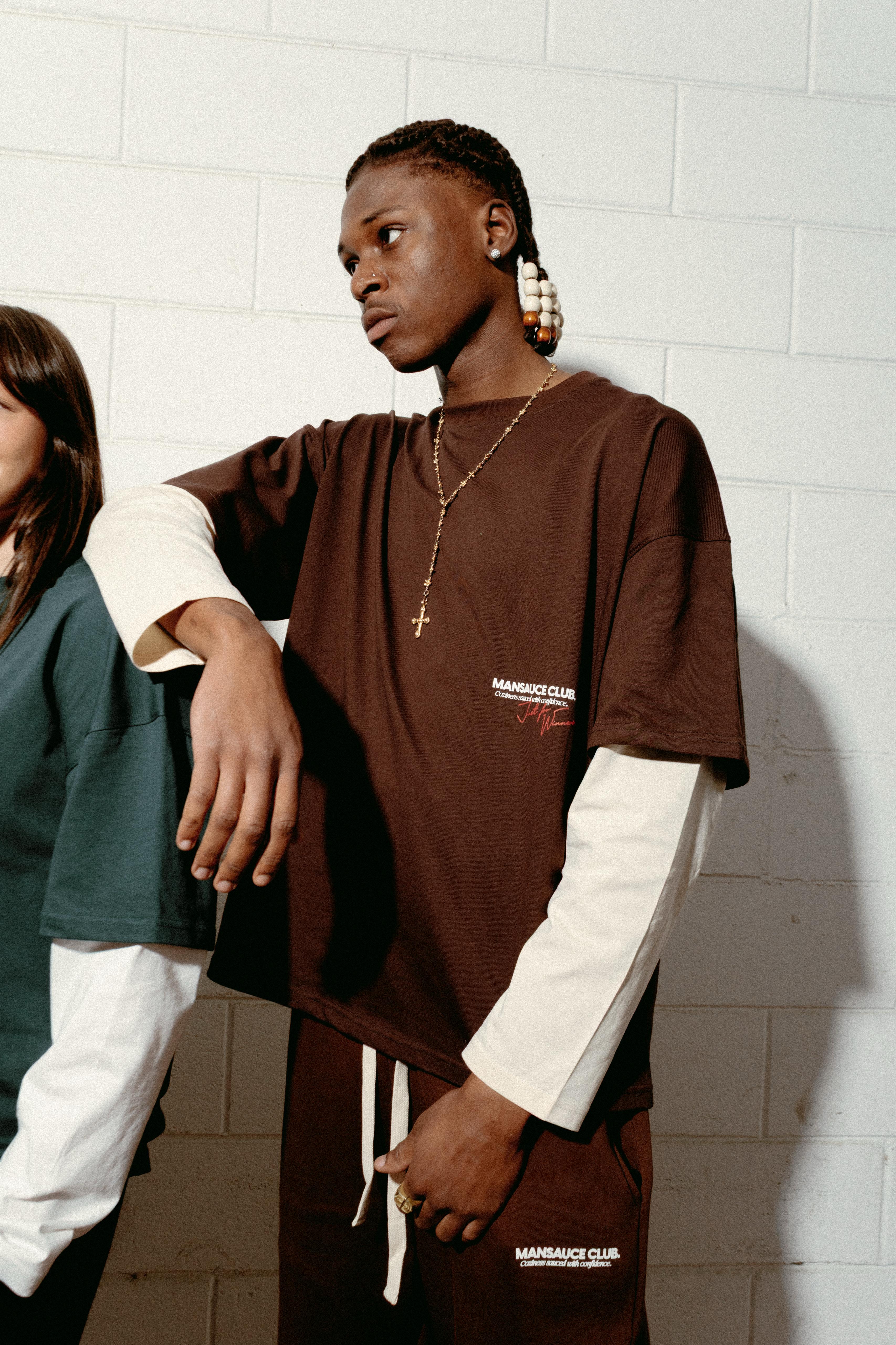 "77" Double Tee - Mocha Brown