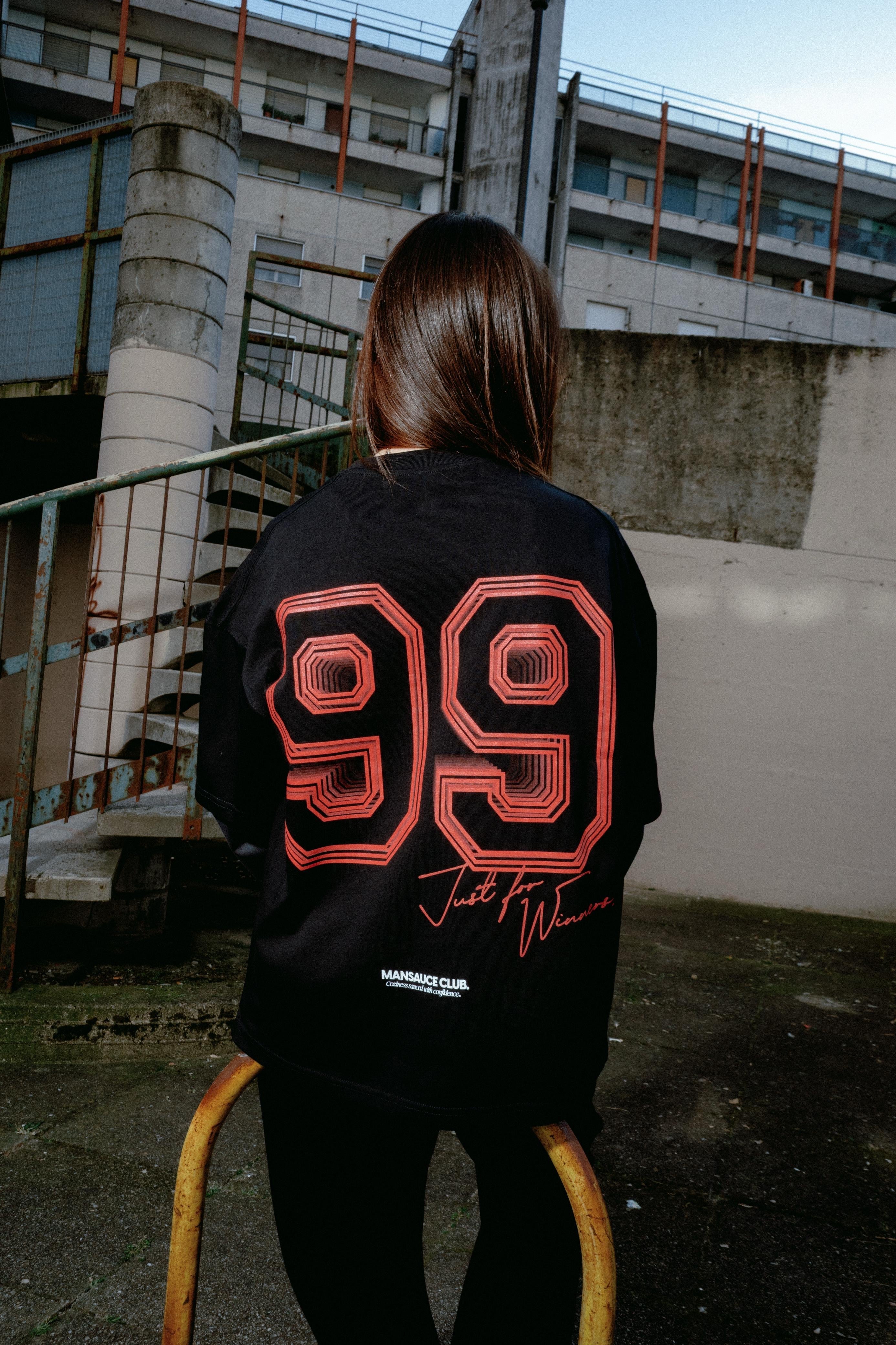 "99" Double Tee - Black Grey