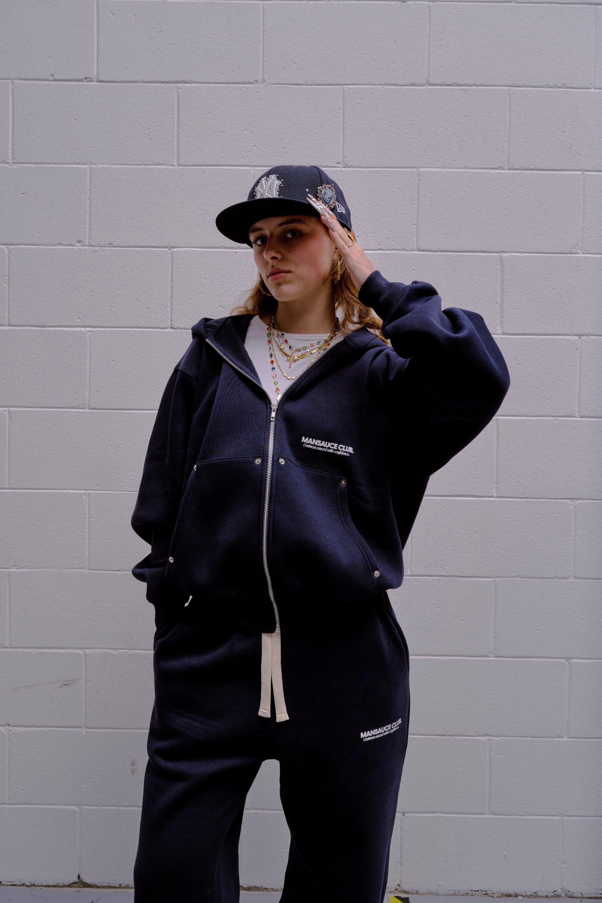 "The Cozy Set" Zip Hoodie - Blue Navy