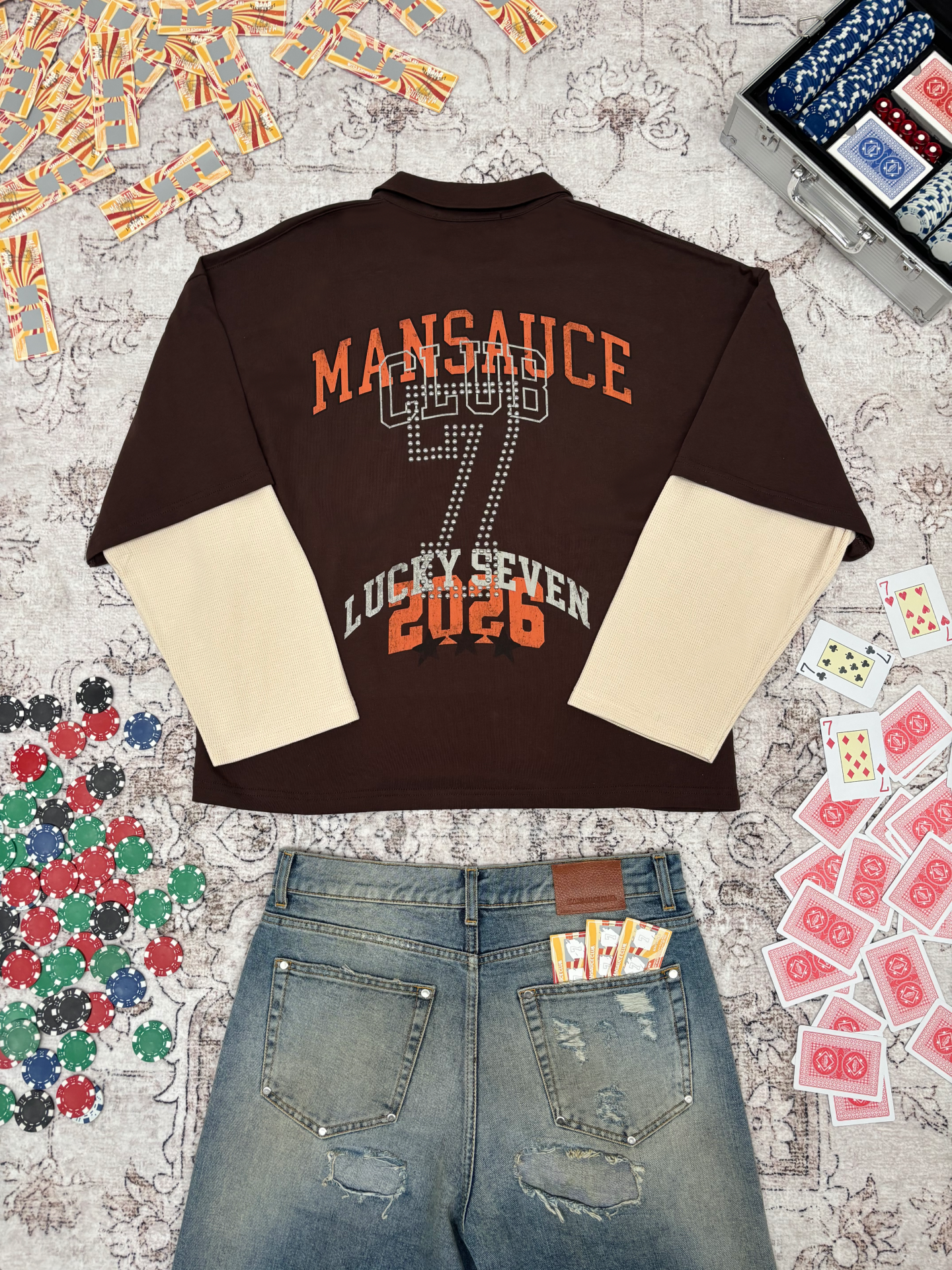 Polo Double Sleeve - Mocha Brown